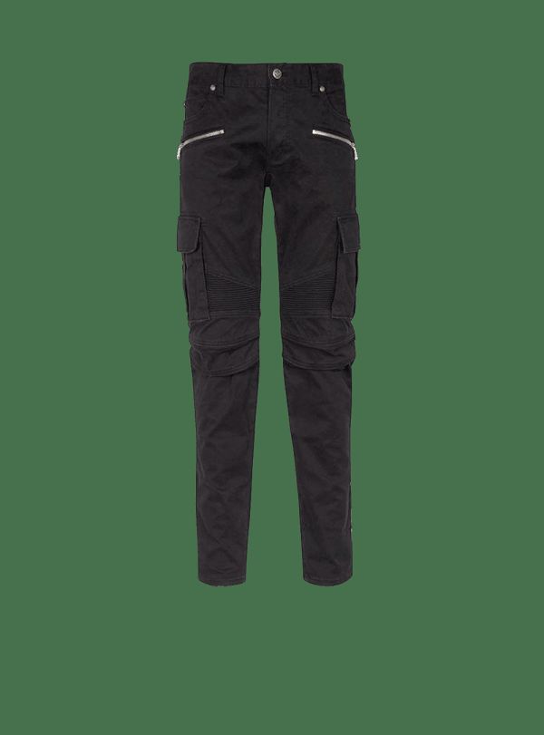 Men's Balmain Cotton Cargo Trousers Black | USA ehb6zWOh