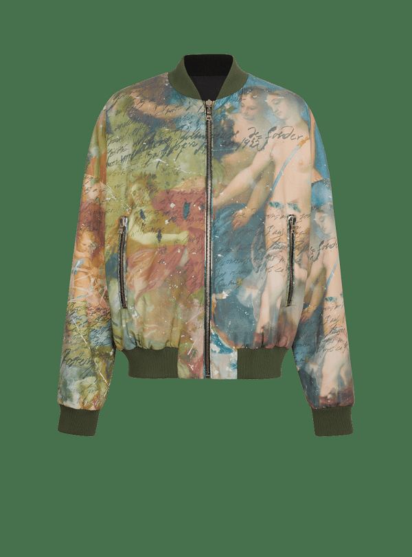 Men's Balmain Sky Print Reversible Bomber Jackets Multicolor | USA tf6EUp4m