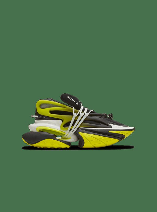 Men's Balmain Unicorn Low-top In Neoprene And Leather Sneakers Yellow | USA FI8RudE7