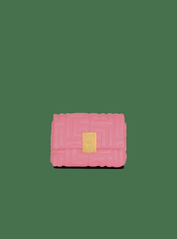 Women's Balmain 1945 Soft Mini In Quilted Leather Crossbody Bags Pink | USA WW4PVarM