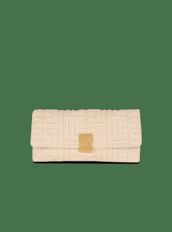 Women's Balmain 1945 Soft Quilted Leather Handbag Beige | USA e40K3gfT