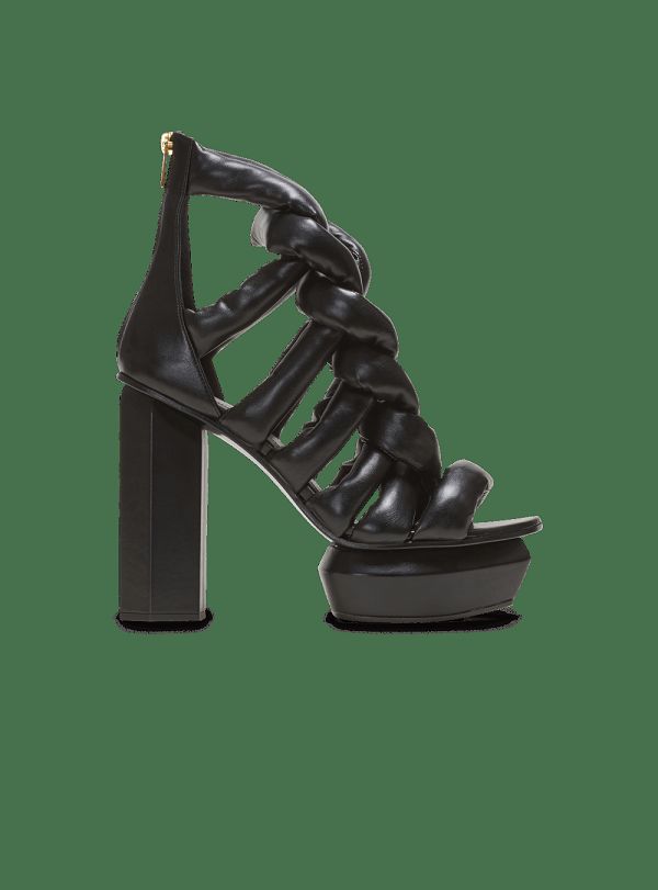 Women's Balmain Ava Strappy Platform Sandals Black | USA rgc7pZpi