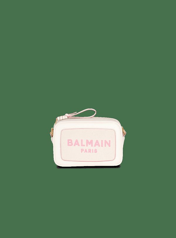 Women's Balmain B-Army Canvas With Leather Details Crossbody Bags Beige | USA XPV52zCF