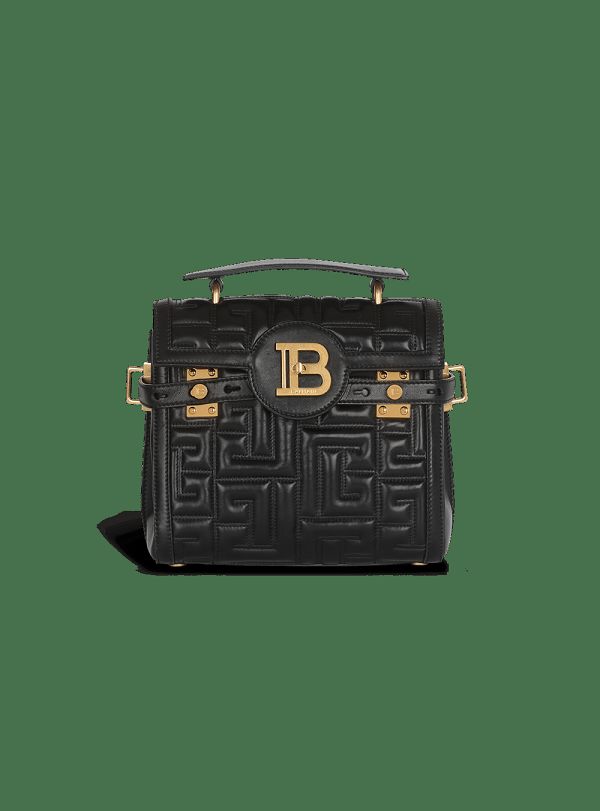 Women's Balmain B-Buzz 23 Quilted Leather Handbag Black | USA xpJooj9T