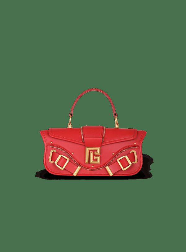 Women's Balmain Blaze In Smooth Leather Handbag Red | USA JpeweFXj