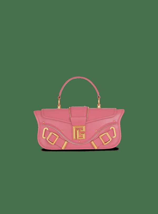 Women's Balmain Blaze In Smooth Leather Handbag Pink | USA UyfCskM7