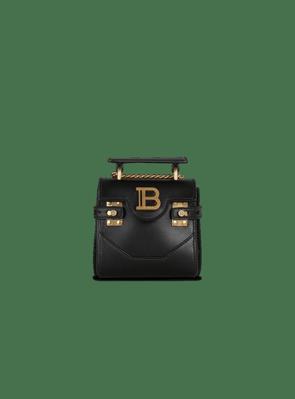 Women's Balmain Leather B-Buzz Mini Handbag Black | USA YMJFMMgG