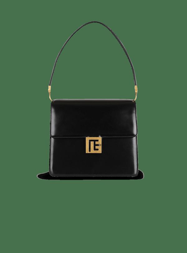 Women's Balmain Smooth Leather Ely Handbag Black | USA jXOcenef