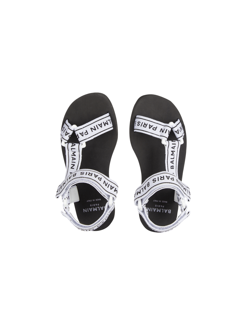 Boys' Balmain Flat Logo Sandals Black | USA 24abBnK4