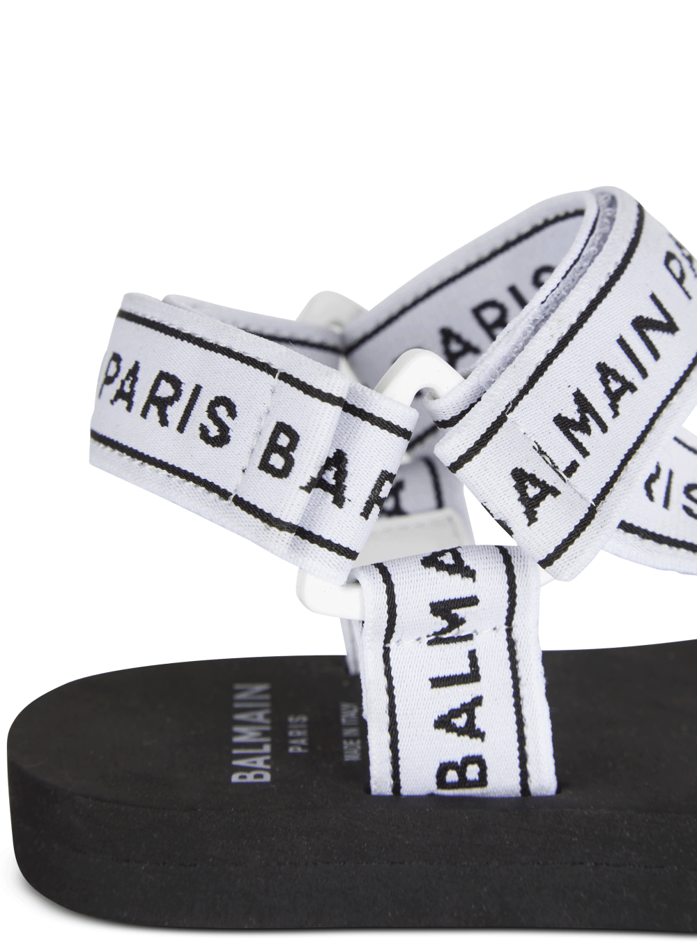 Boys' Balmain Flat Logo Sandals Black | USA 24abBnK4