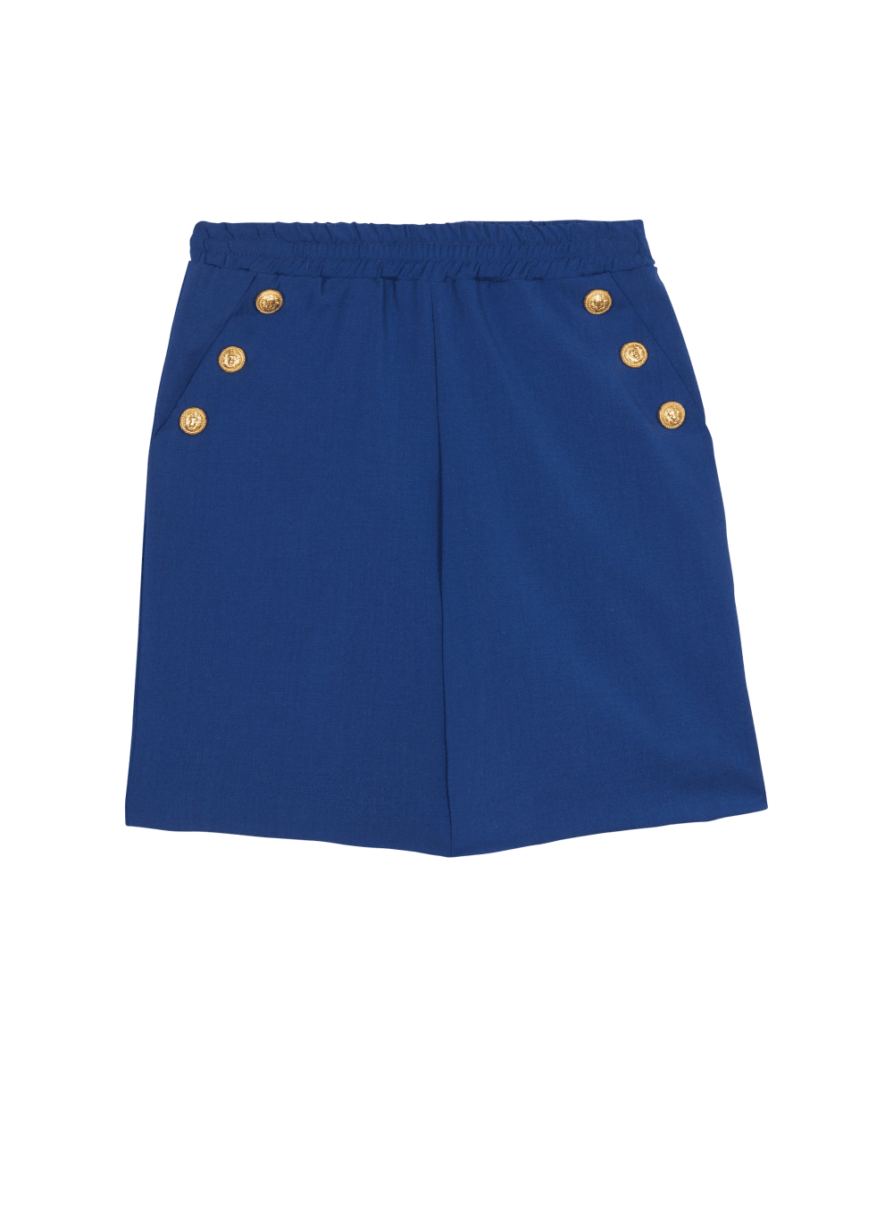 Boys\' Balmain Wool With Embossed Buttons Shorts Navy | USA K3ixobbQ