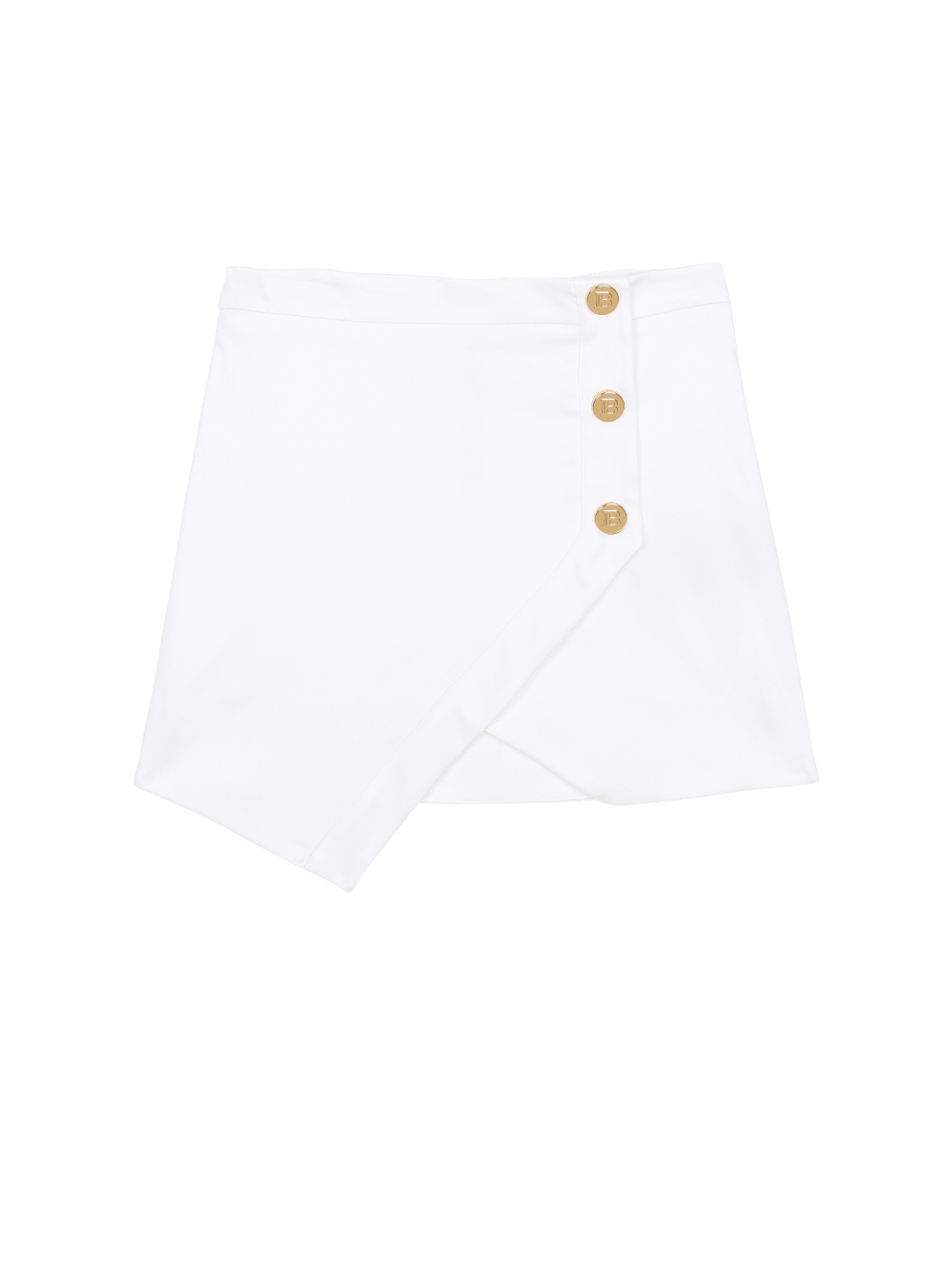 Girls\' Balmain Asymmetric Cotton Skirts White | USA OLWJOJQ8