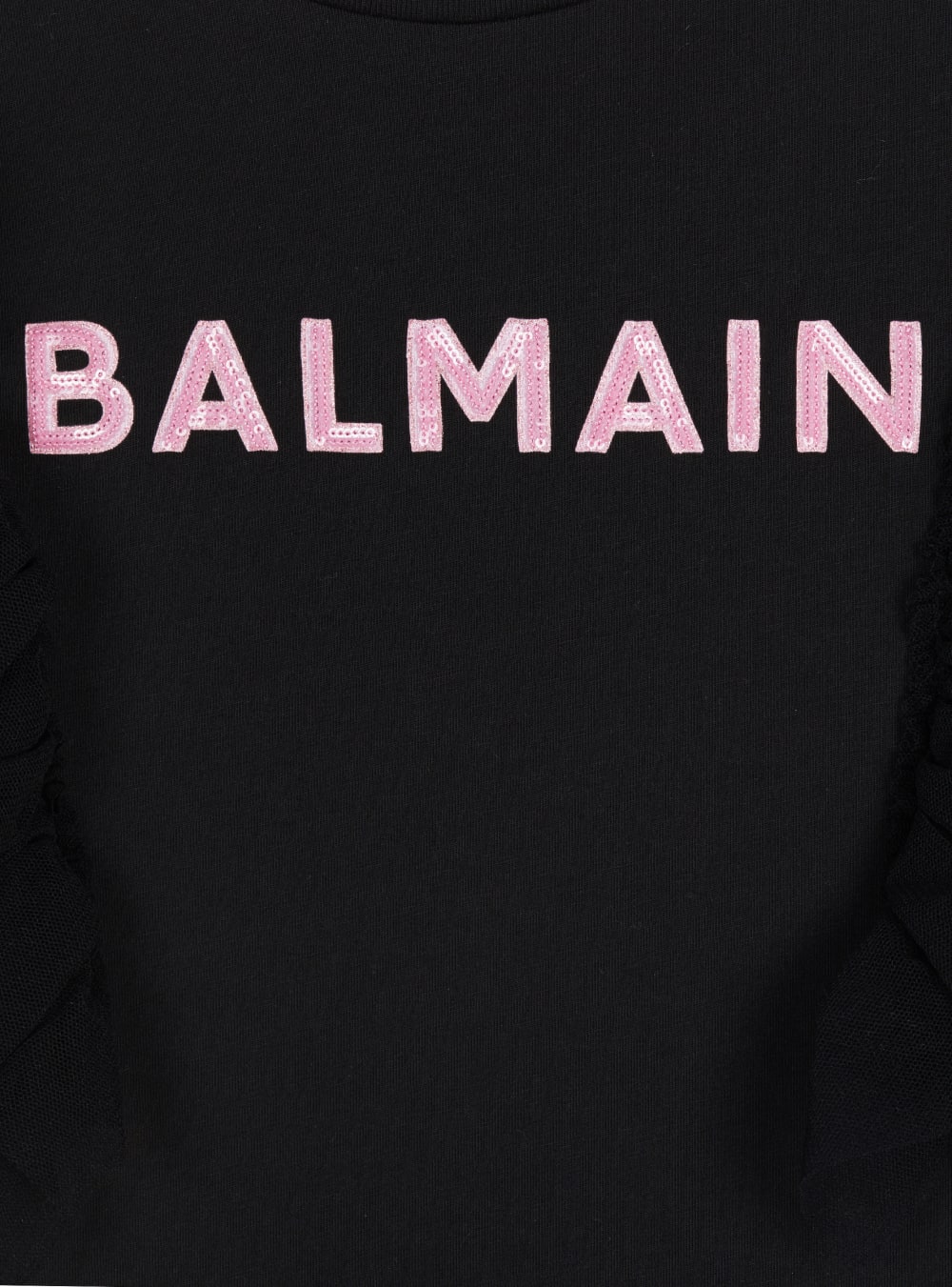 Girls' Balmain Cotton With Logo Dress Black | USA M6sR213K