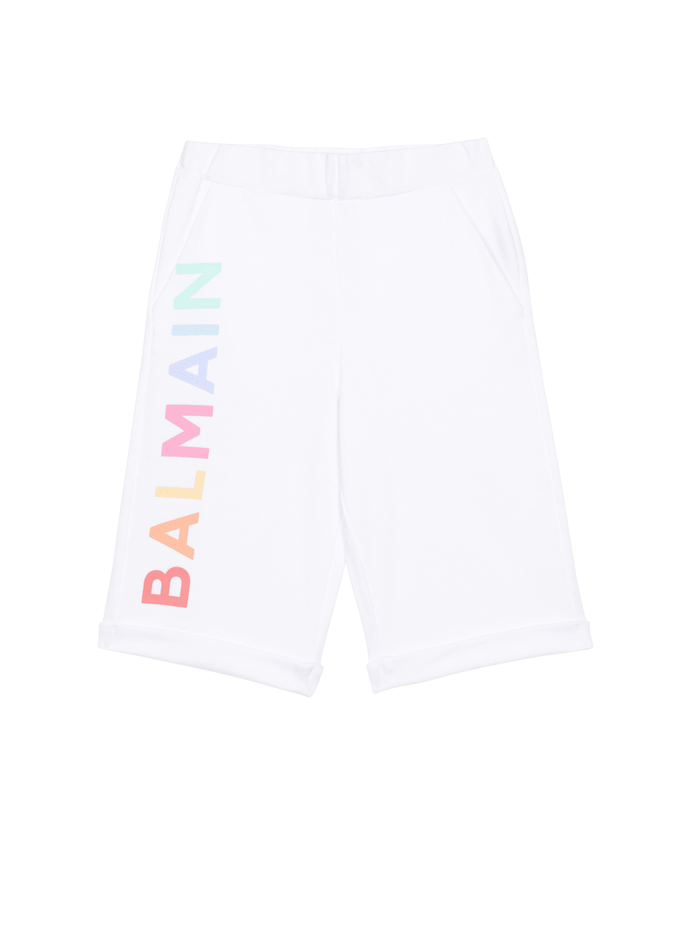 Girls\' Balmain Cotton With Logo Shorts White | USA IzNXqllH