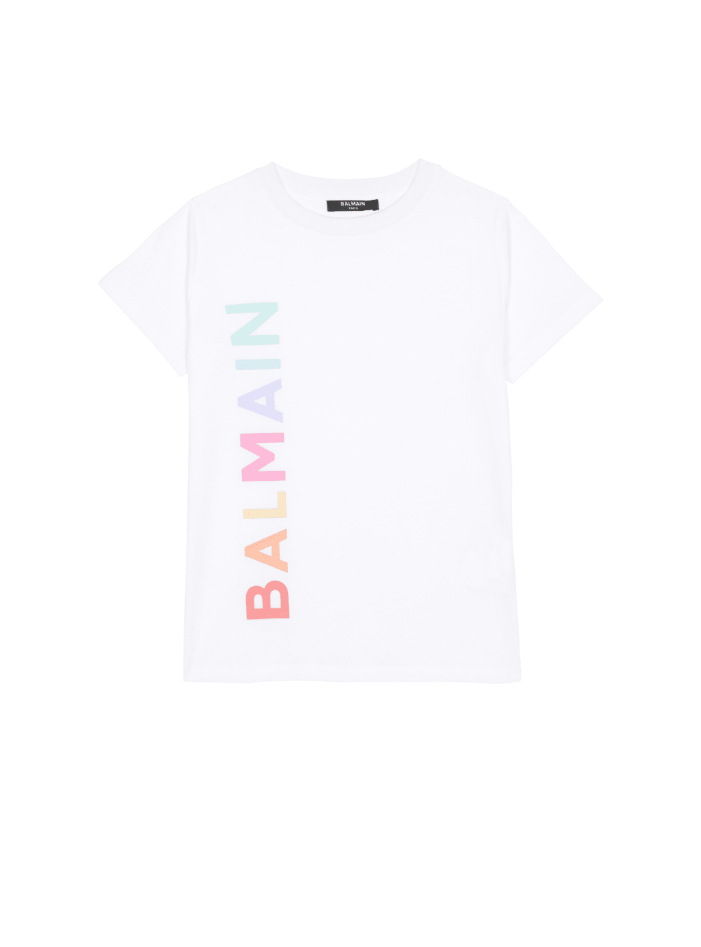 Girls\' Balmain Cotton With Logo T Shirts White | USA j7CccnAZ