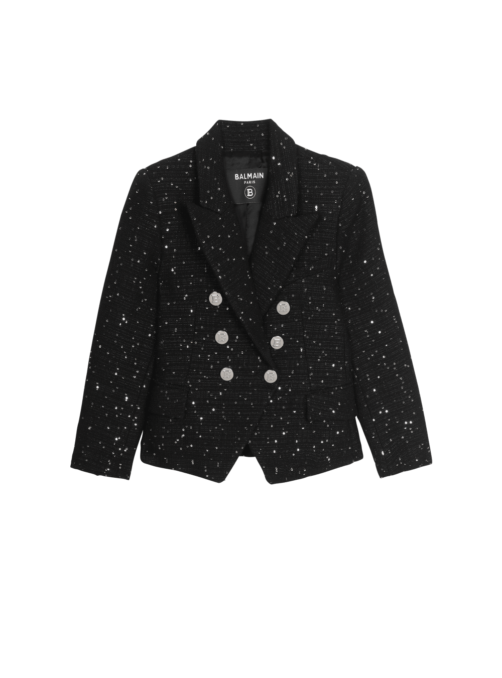 Girls\' Balmain Double-breasted Cotton Jackets Black | USA mDg9AYQc