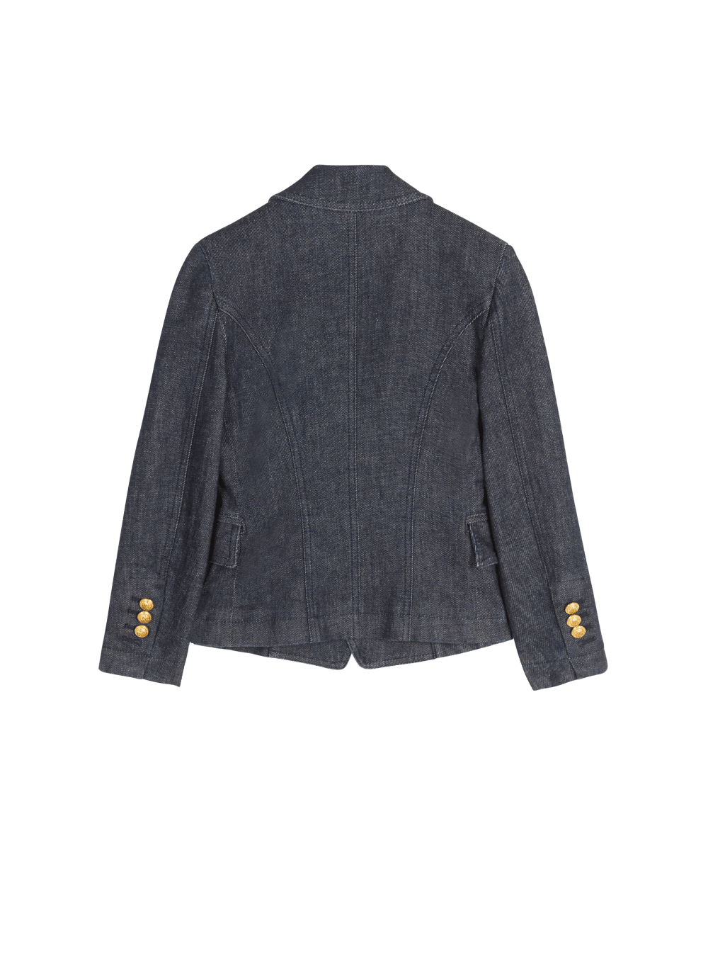 Girls' Balmain Double-breasted Denim Jackets Blue | USA Gnt7jbgj