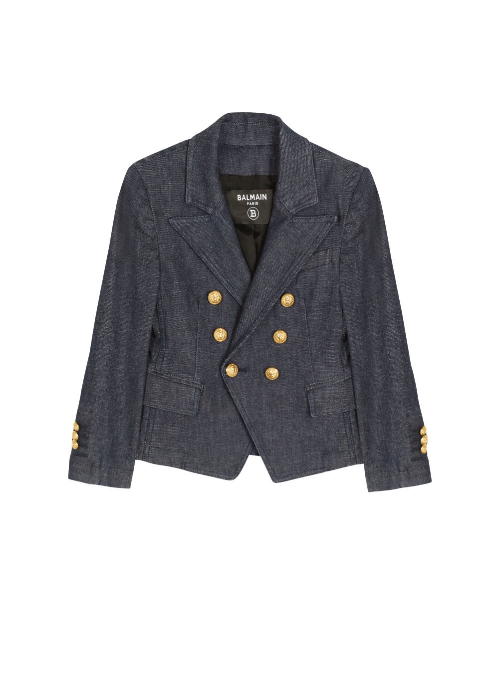 Girls\' Balmain Double-breasted Denim Jackets Blue | USA Gnt7jbgj