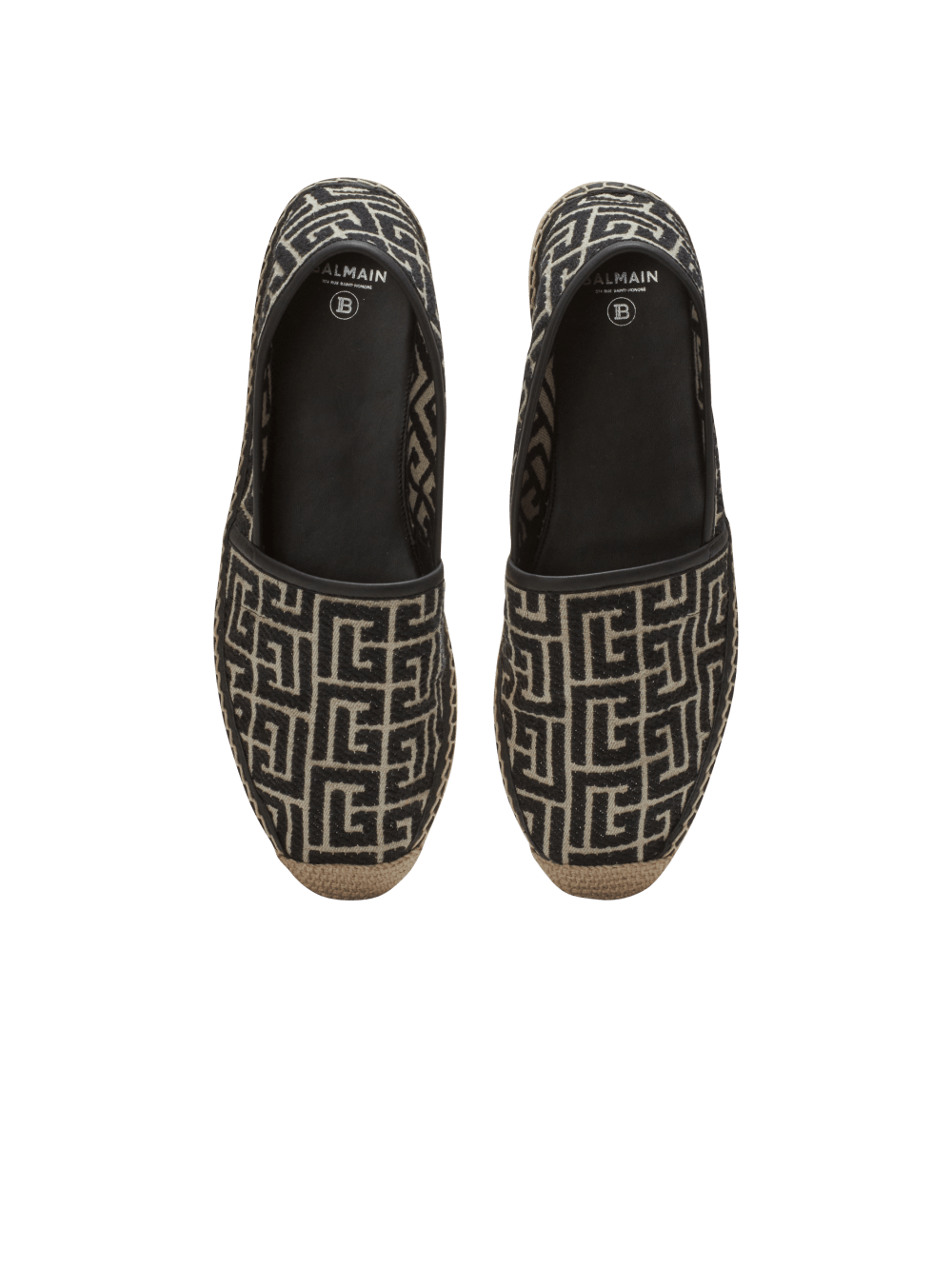 Men's Balmain Alex With Jacquard Monogram Espadrille Black | USA 4UfOFRwI