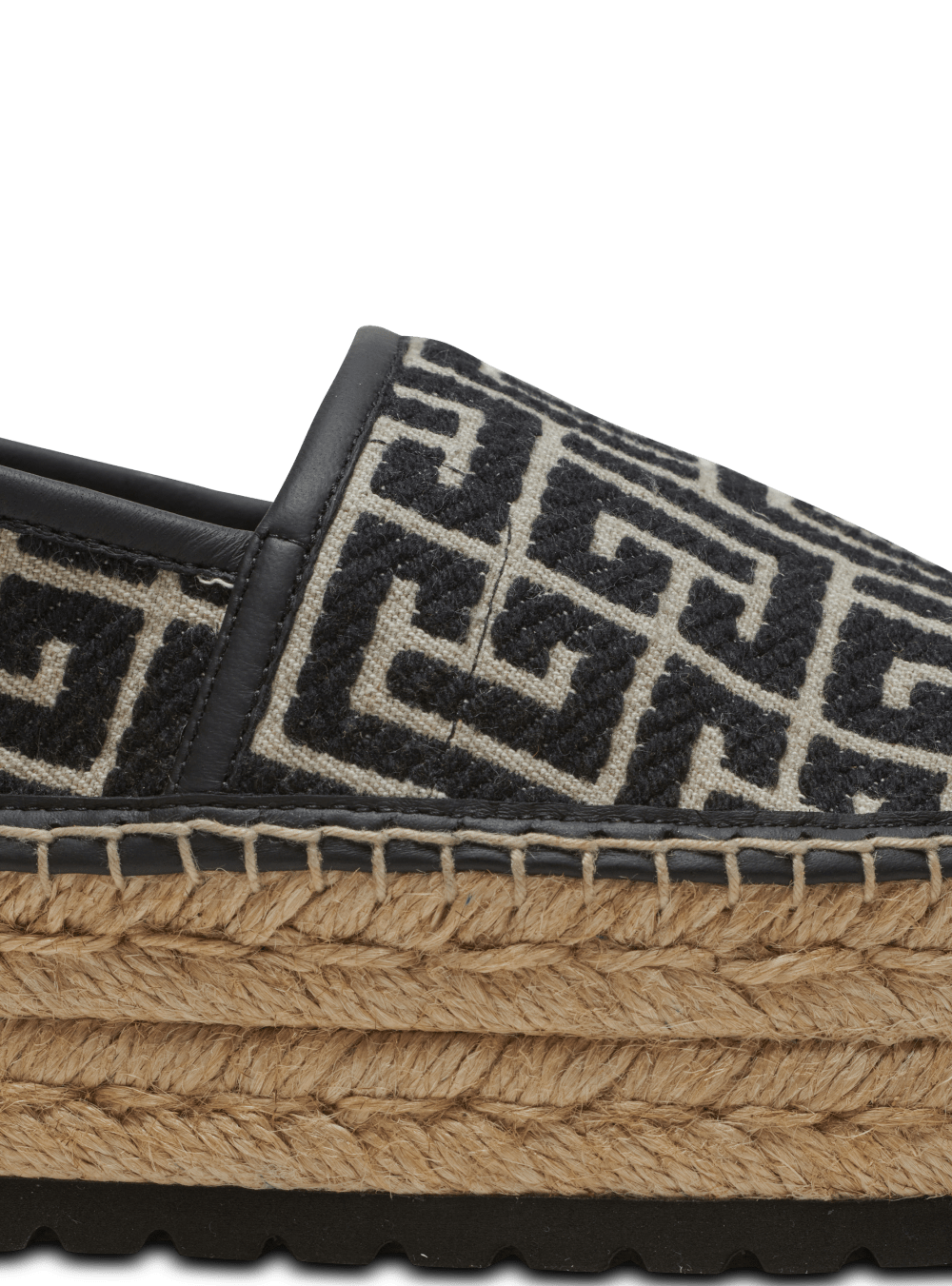 Men's Balmain Alex With Jacquard Monogram Espadrille Black | USA 4UfOFRwI