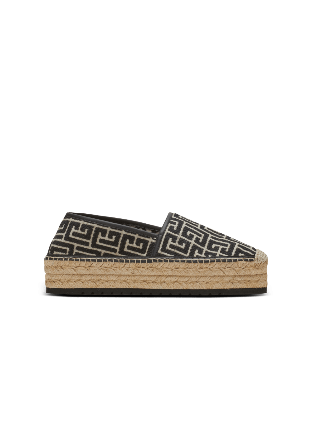 Men\'s Balmain Alex With Jacquard Monogram Espadrille Black | USA 4UfOFRwI