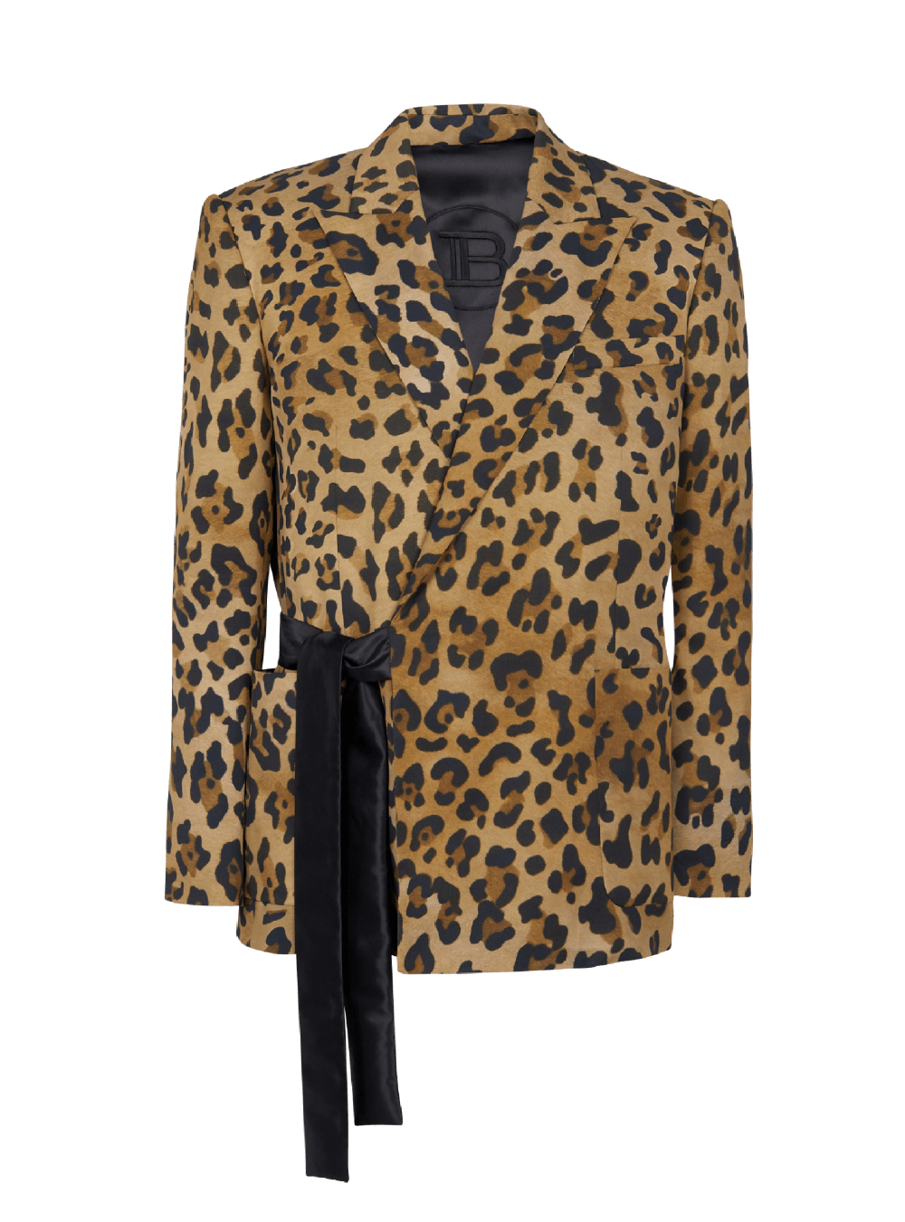 Men\'s Balmain Asymmetric Leopard Print Jackets Brown | USA SdxQTFnS