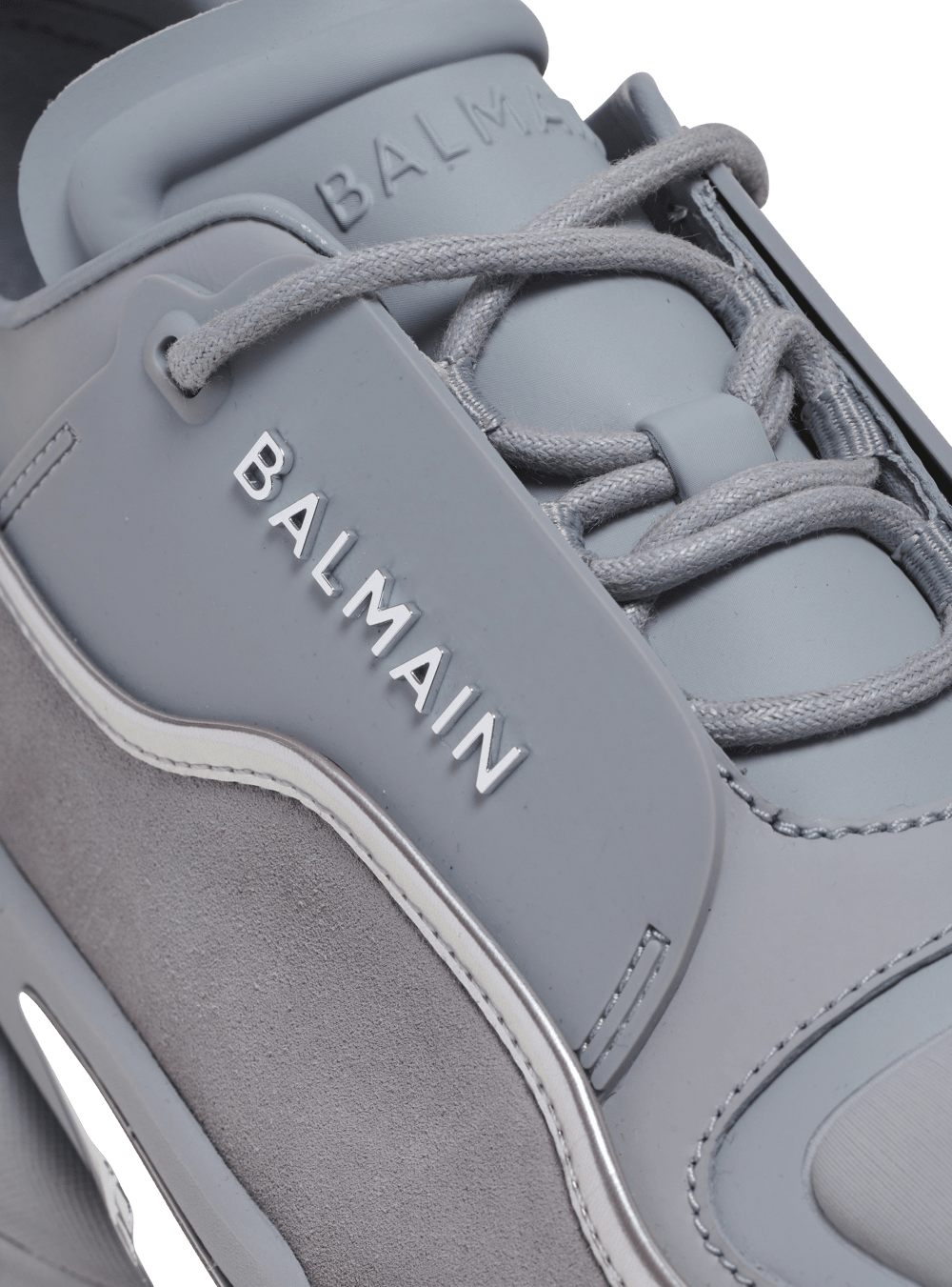 Men's Balmain B-Bold In Leather And Suede Sneakers Grey | USA ntheUASp