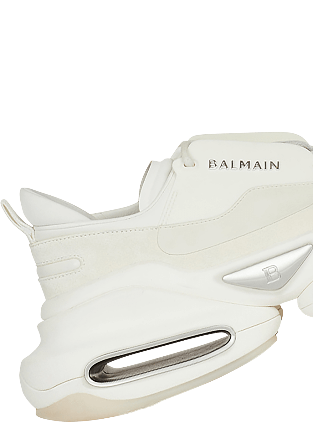 Men's Balmain B-Bold Low-top In Neoprene And Suede Sneakers White | USA NZMmwX1R