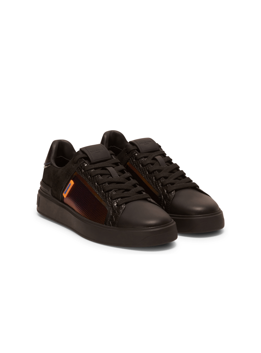 Men's Balmain B-Court In Python-effect Leather Sneakers Multicolor | USA vukaIGU3