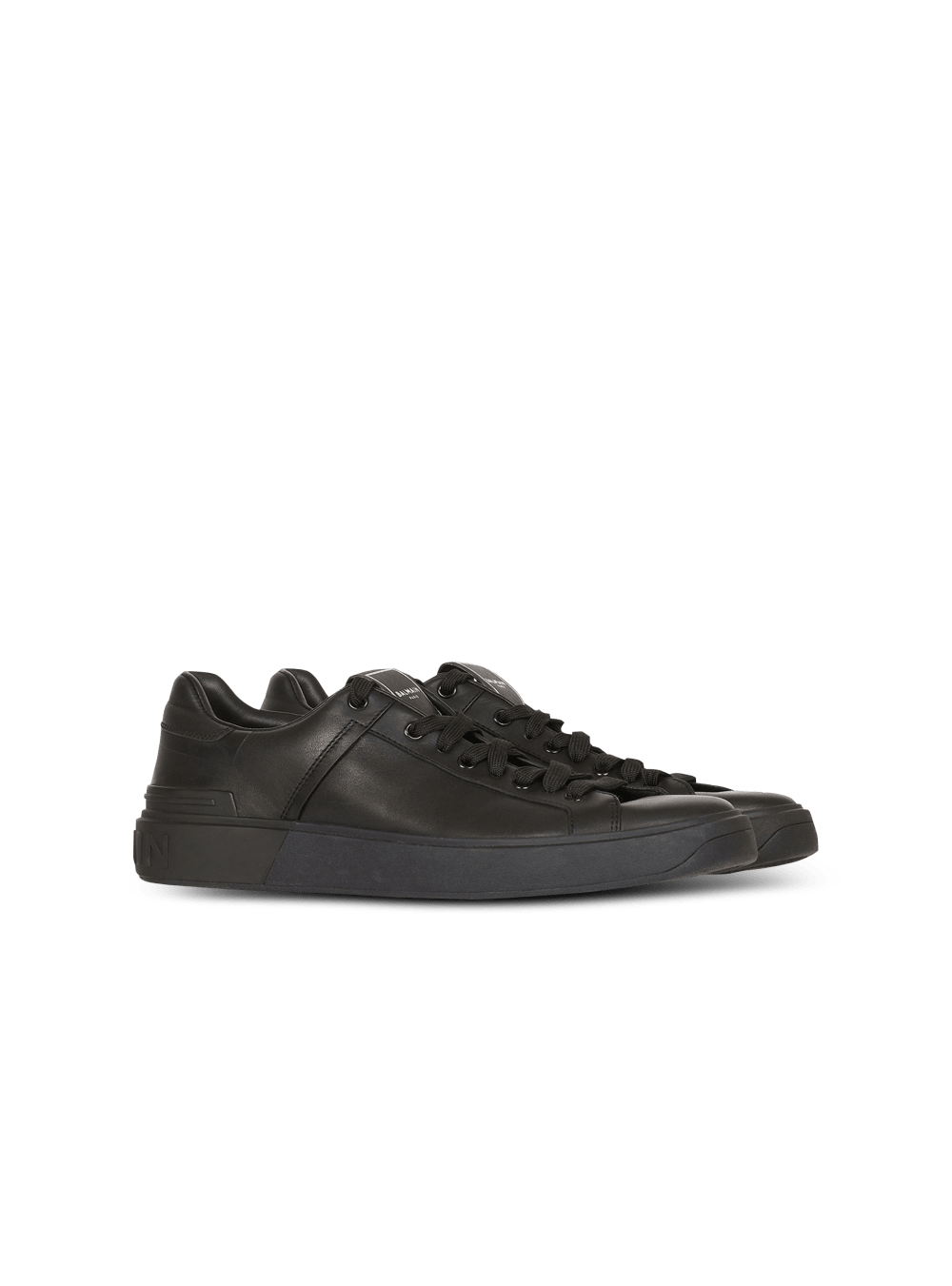 Men's Balmain B-Court Leather Sneakers Black | USA LteybLrC