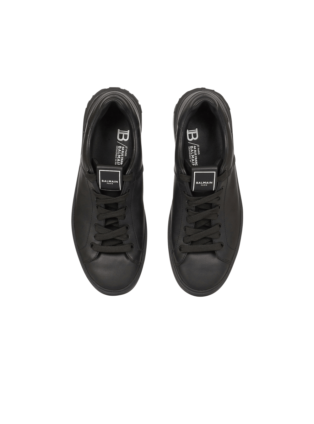 Men's Balmain B-Court Leather Sneakers Black | USA LteybLrC