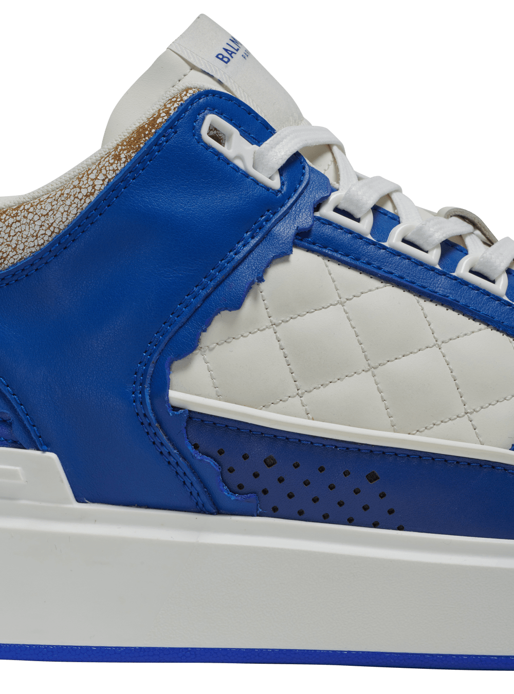 Men's Balmain B-Court Leather Sneakers Blue | USA zb724tgW