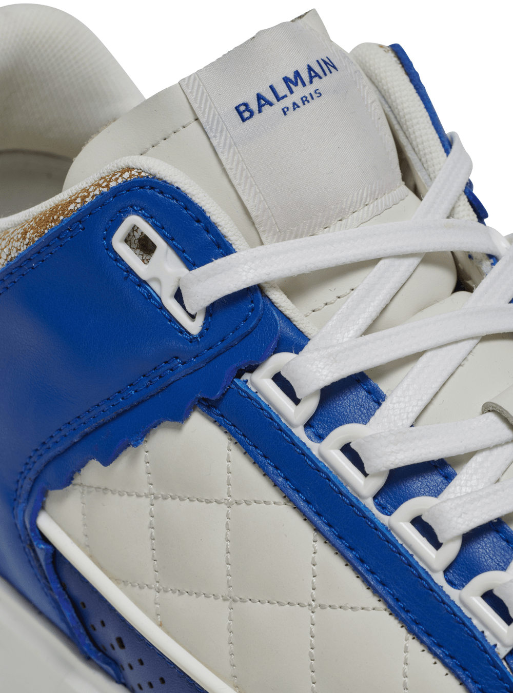 Men's Balmain B-Court Leather Sneakers Blue | USA zb724tgW