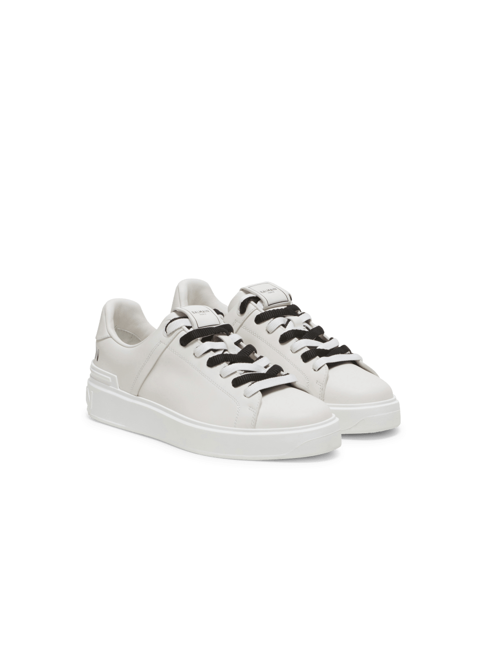 Men's Balmain B-Court Smooth Leather Sneakers White | USA ObXqWFHK