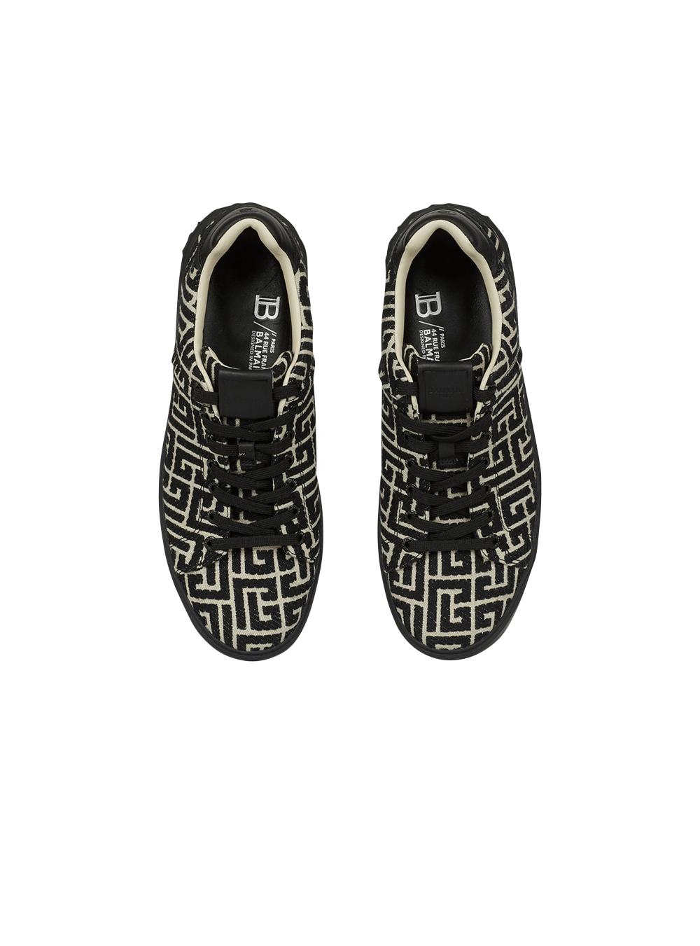 Men's Balmain B-Court With Jacquard Monogram Sneakers Black | USA fjvPhSVS