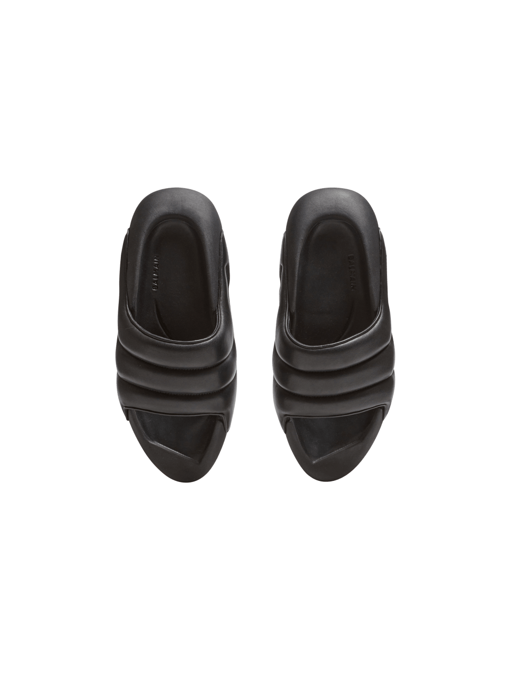 Men's Balmain B-IT Quilted Leather Slides Black | USA 7VMVstki