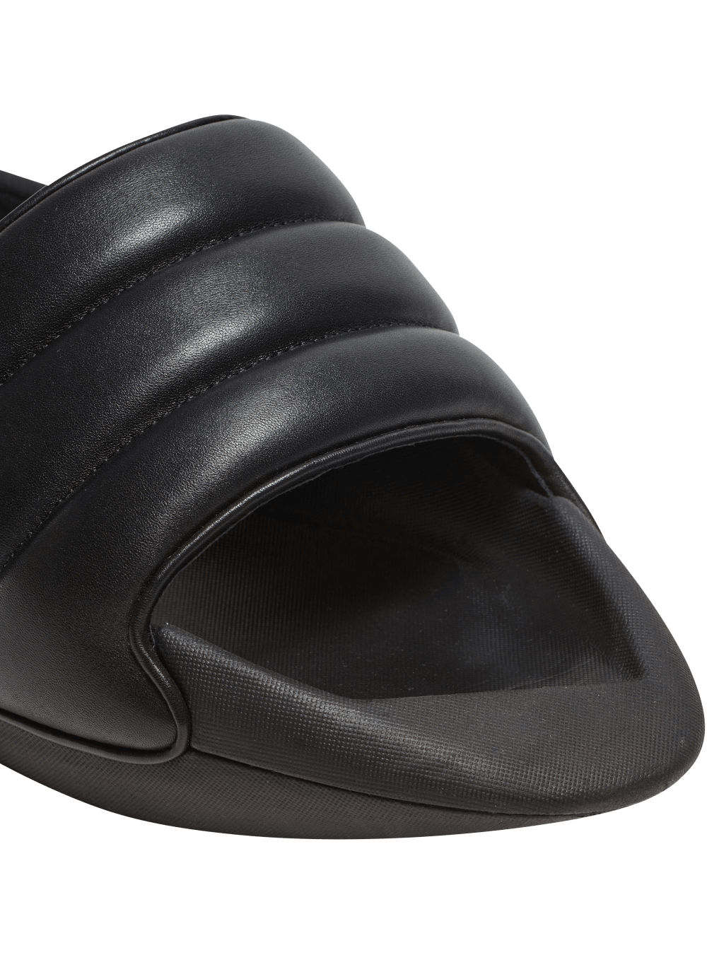 Men's Balmain B-IT Quilted Leather Slides Black | USA 7VMVstki