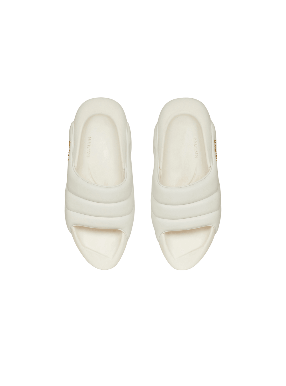 Men's Balmain B-IT Quilted Leather Slides White | USA zMSnsqLj