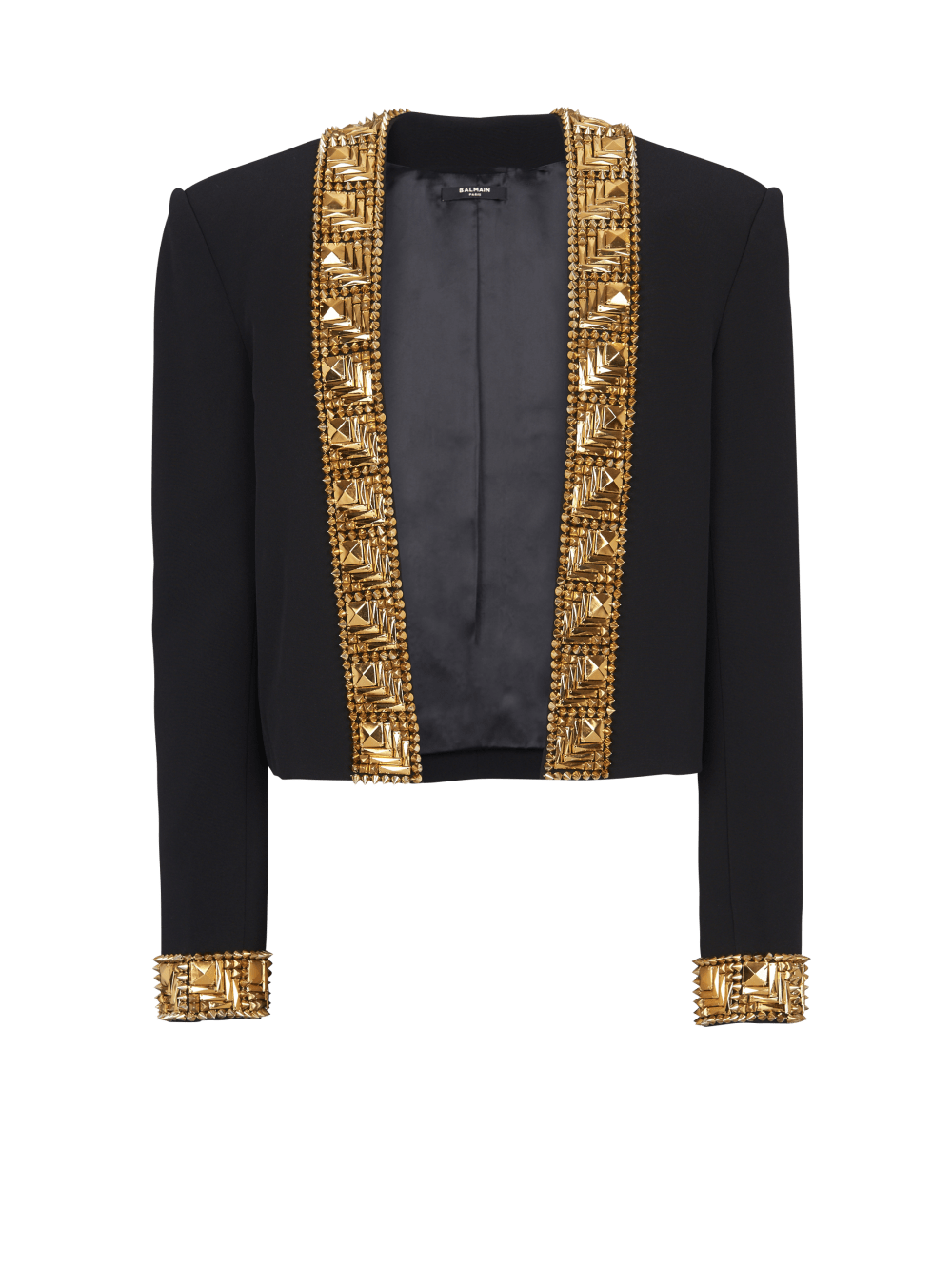 Men\'s Balmain Blazer Embroidered With Pyramid Studs Blazers Black | USA 5Rz9vavX