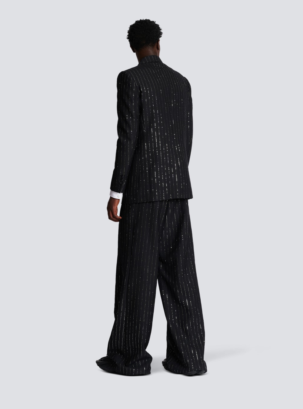 Men's Balmain Blazer With Sequin Stripes Blazers Black | USA 7JePdViF