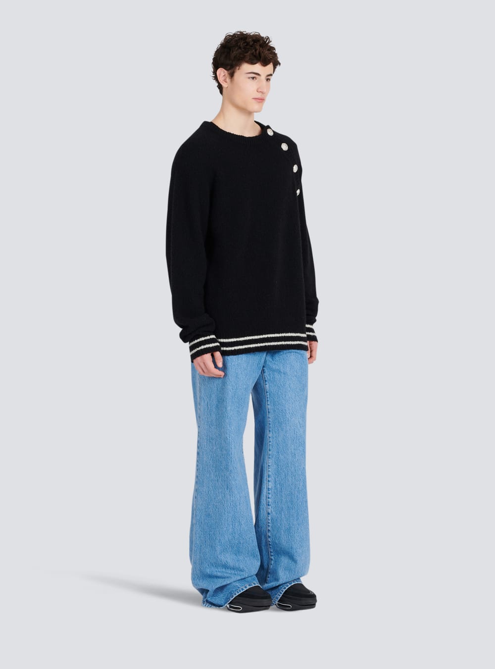 Men's Balmain Cashmere Sweaters Black | USA fJFKhggn