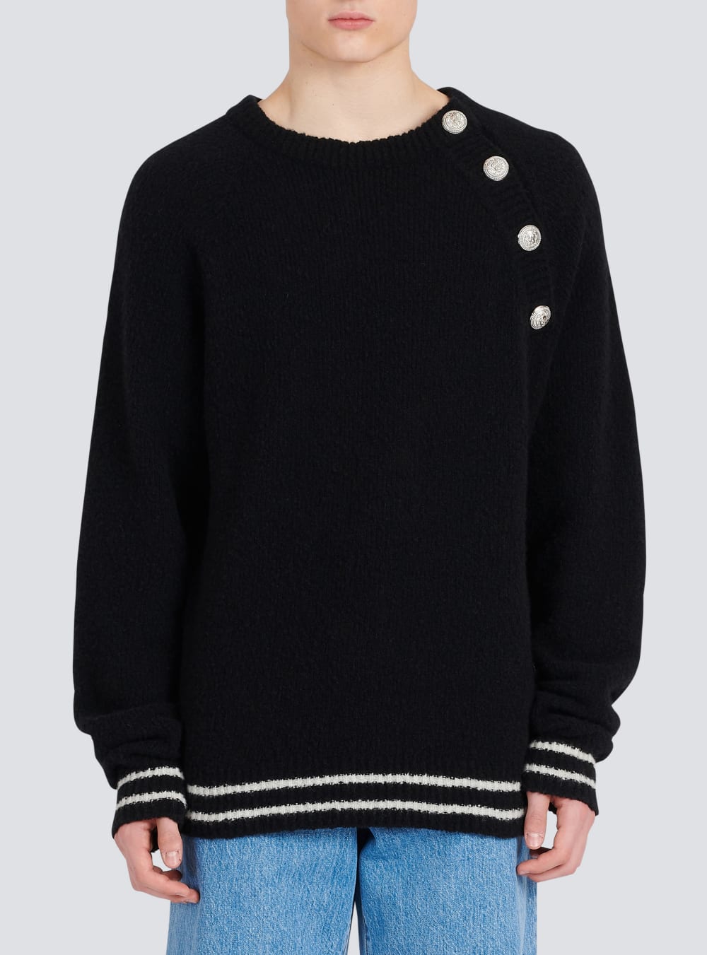 Men's Balmain Cashmere Sweaters Black | USA fJFKhggn