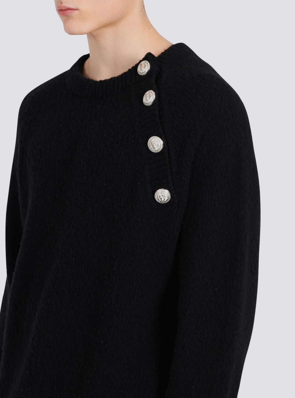 Men's Balmain Cashmere Sweaters Black | USA fJFKhggn