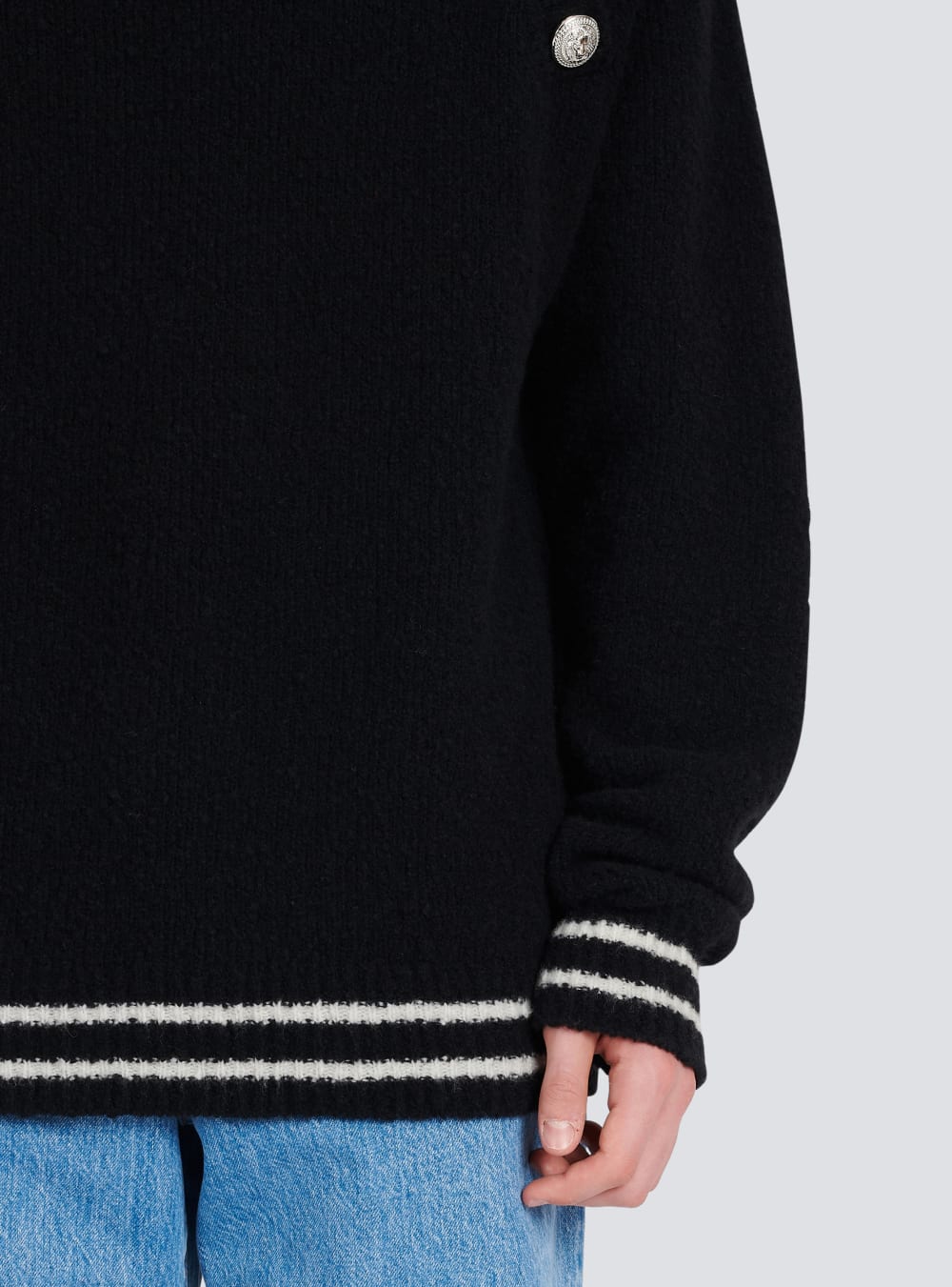 Men's Balmain Cashmere Sweaters Black | USA fJFKhggn