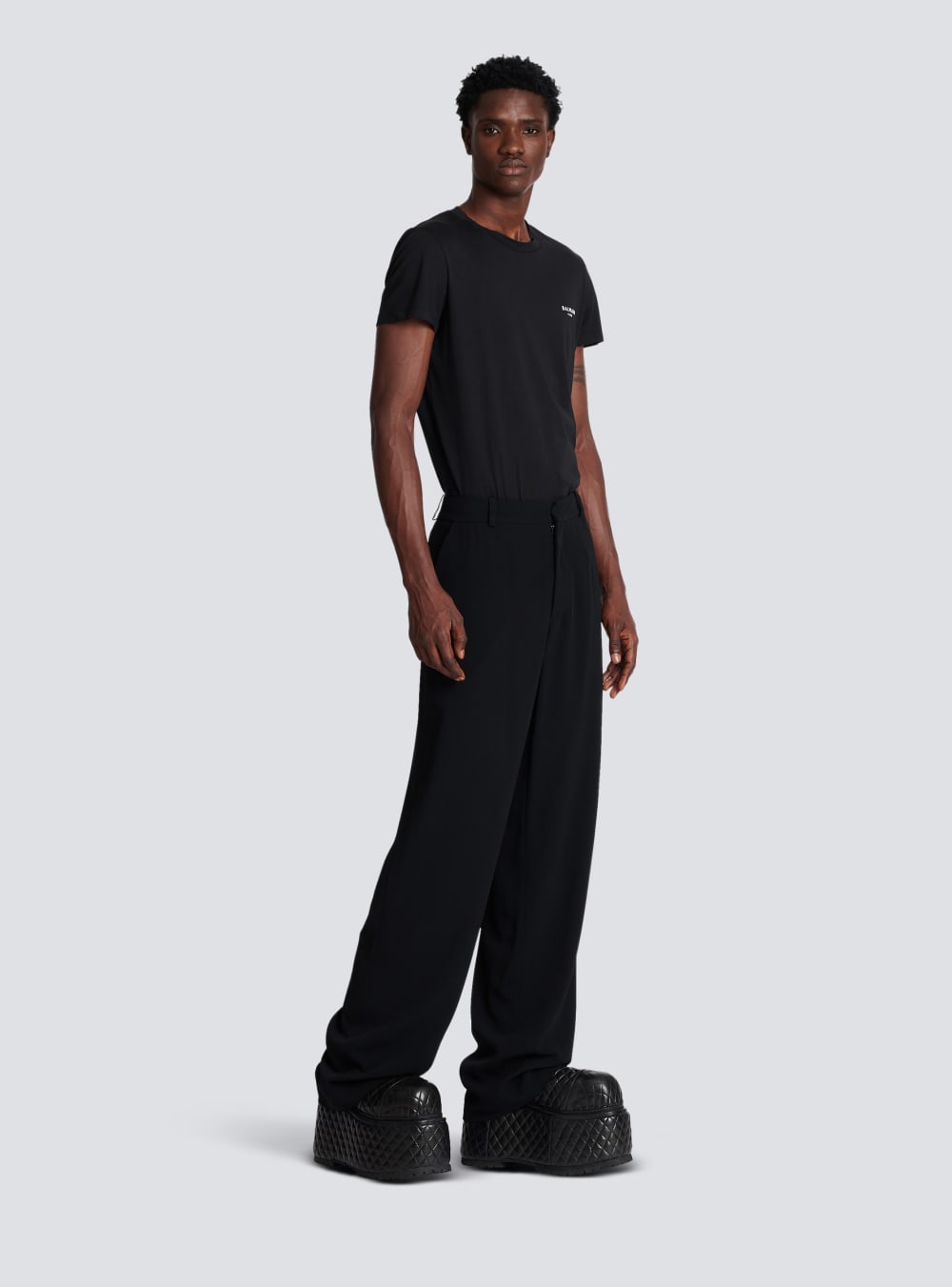 Men's Balmain Casual Crepe Trousers Black | USA LZQ050DV