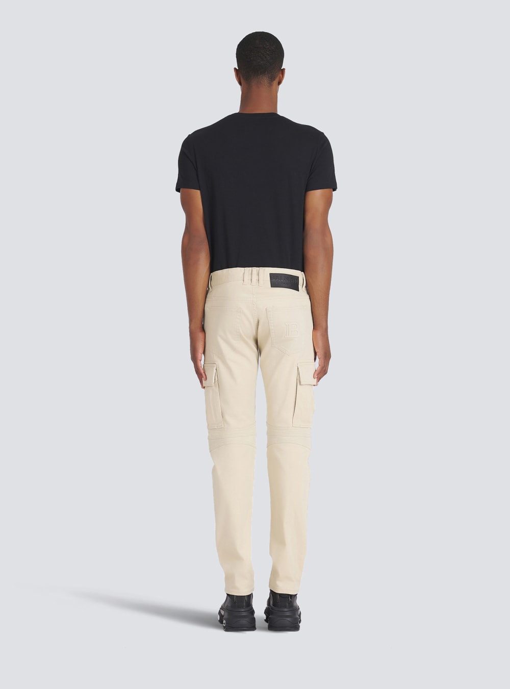 Men's Balmain Cotton Cargo Trousers Beige | USA lVkG5vYu