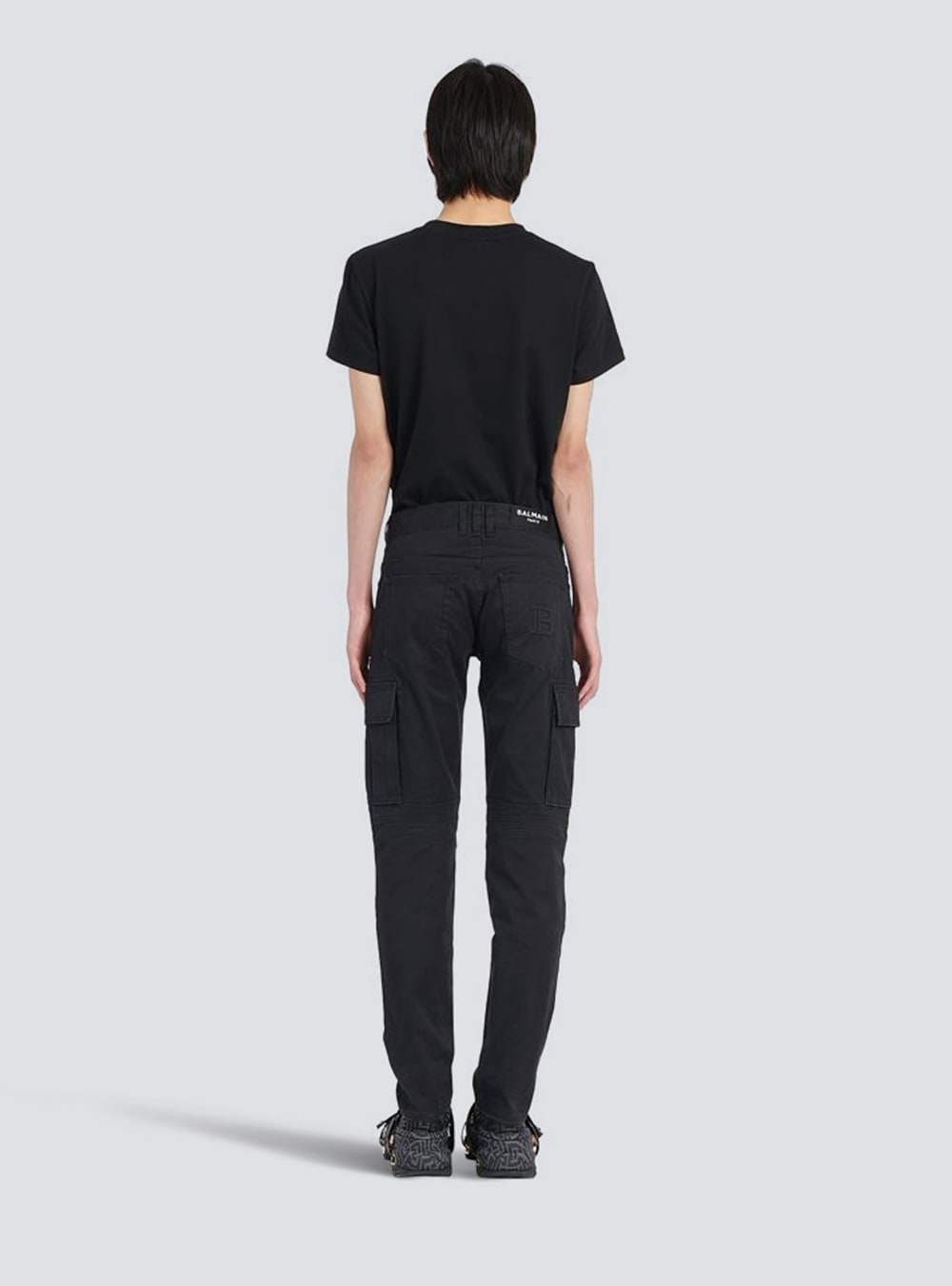 Men's Balmain Cotton Cargo Trousers Black | USA ehb6zWOh