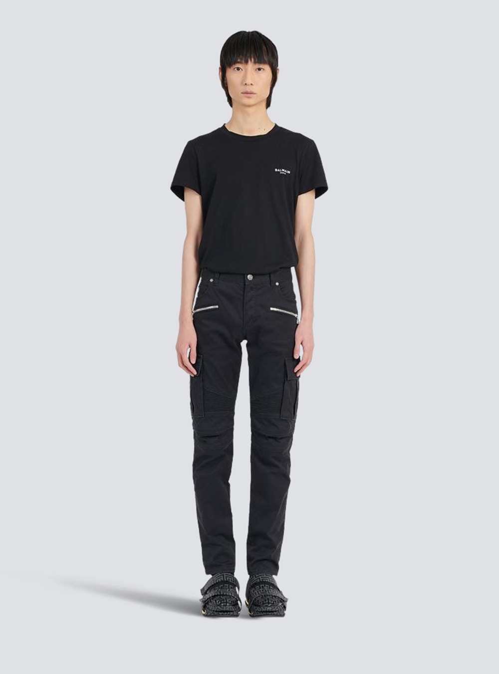 Men's Balmain Cotton Cargo Trousers Black | USA ehb6zWOh