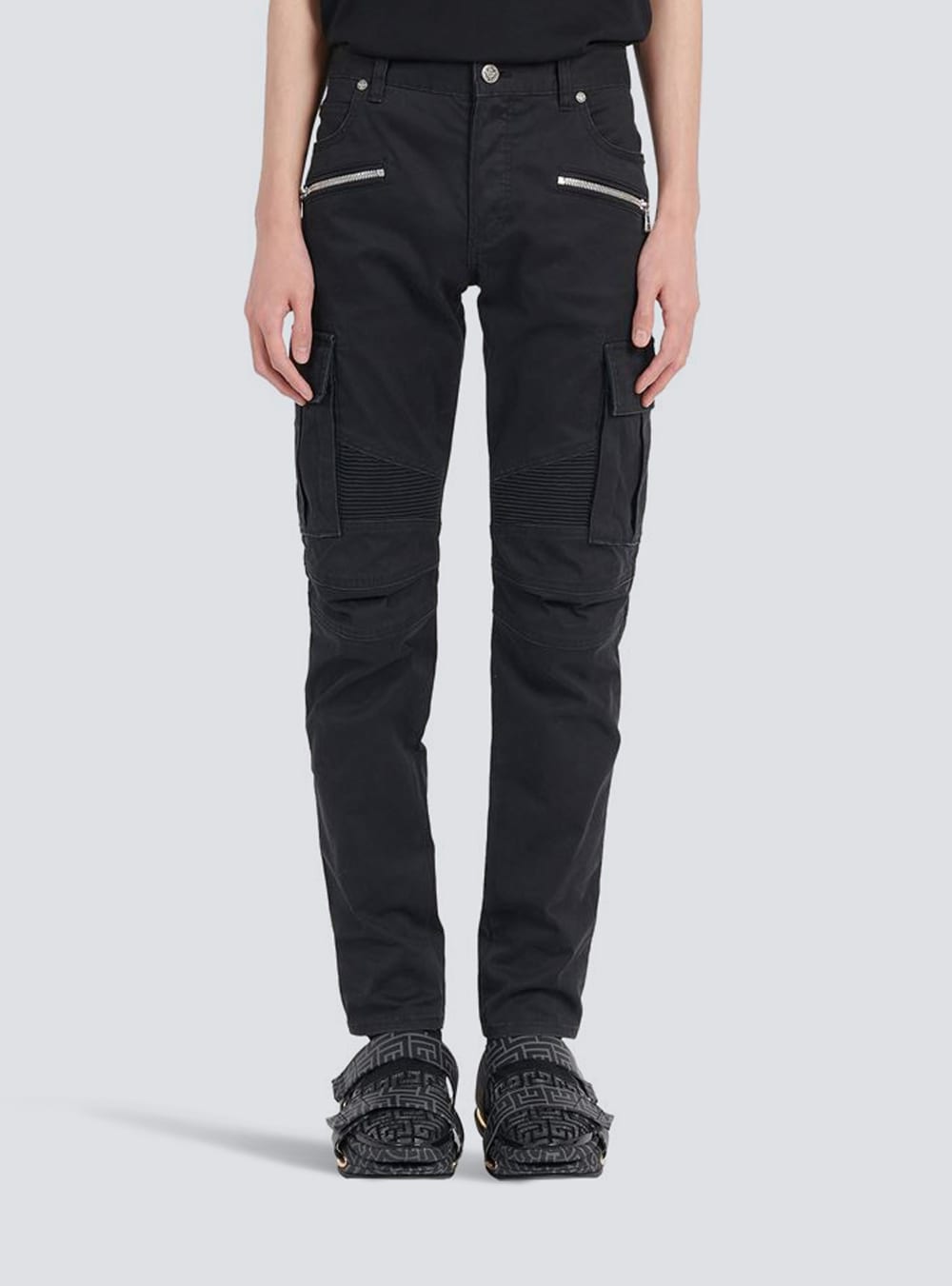 Men's Balmain Cotton Cargo Trousers Black | USA ehb6zWOh