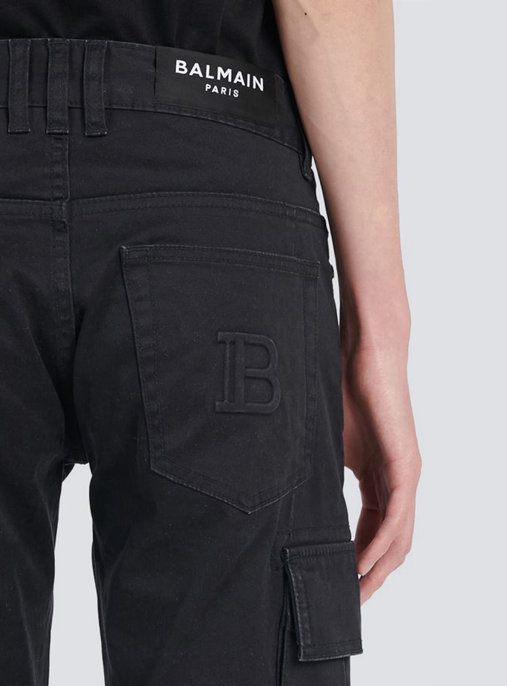 Men's Balmain Cotton Cargo Trousers Black | USA ehb6zWOh